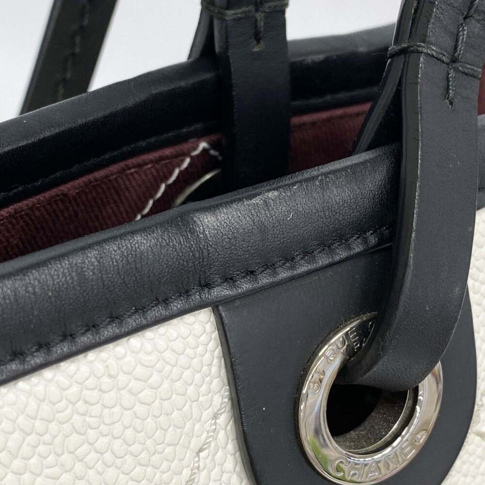 CHANEL Black Caviar Leather Tote Bag - Picture 8 of 10